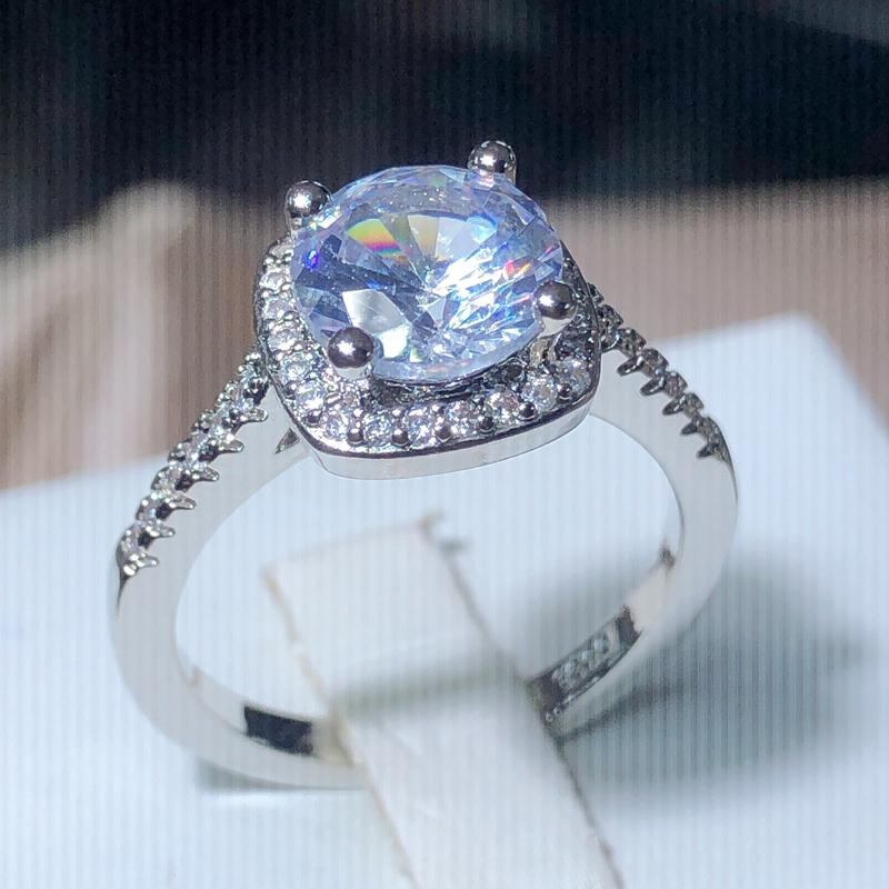 

Классическое квадратное кольцо с белым цирконием для женщин Штамп Мода Вечеринка Подарок на День святого Валентина 10