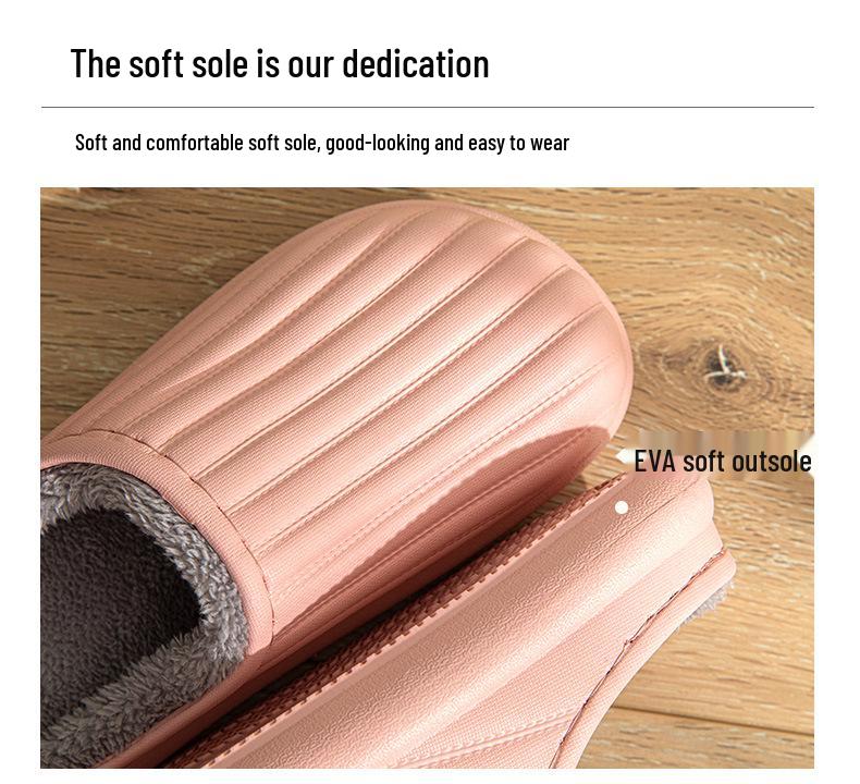 Waterproof Non-Slip Cotton Slippers for Outdoor & Indoor Use, Unisex, Warm for Autumn & Winter.