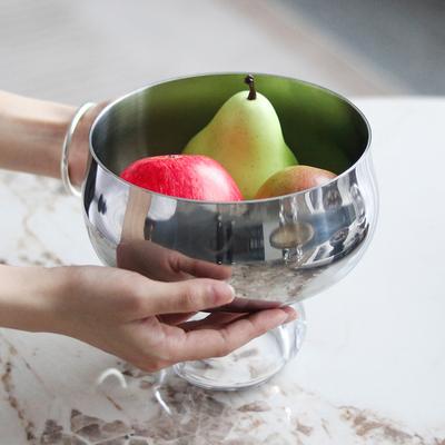 Metallpalette Obstschale aus Edelstahl Transparente Basis Hochbeinige Obstplatte Schreibtisch-Aufbewahrungsbehälter Küchen-Organizer