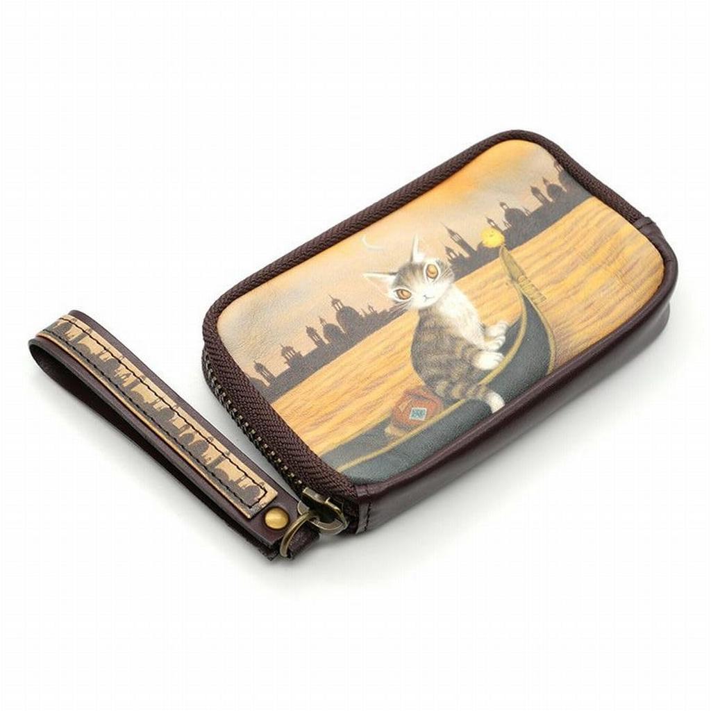 [WACHIFIELD] Dayan the Cat Genuine Leather Gondola Card Key Case