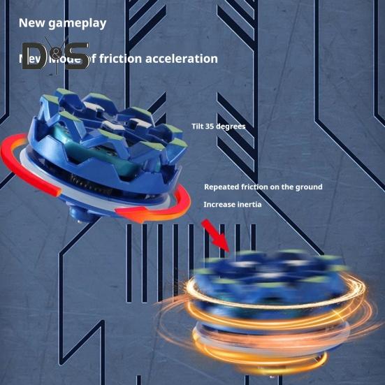 Spark Spinning Top Stress Relief Portable Luminous Gyro Collision Sparks Light-up Gyroscope Decompression Spinner Top Toy Kids Teens Adults Gift