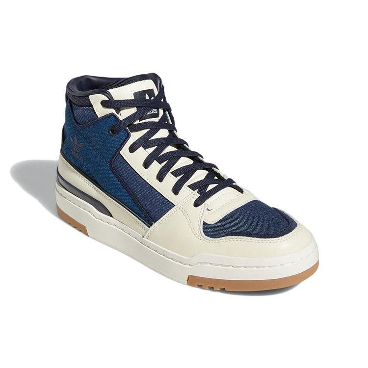 Adidas Originals Forum Mid Bequeme Lässige High-Top Skateschuhe Unisex Sneaker Denim-Blau GW4355