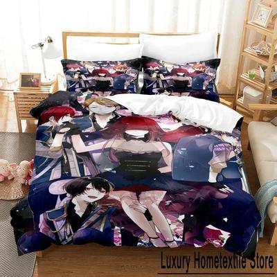 Ensemble Stars Bettwäsche-Set Einzelbett Twin Full Queen King Size Bettset Erwachsener Kind Schlafzimmer Bettbezug Sets 3D Anime Spannbettlaken-Set