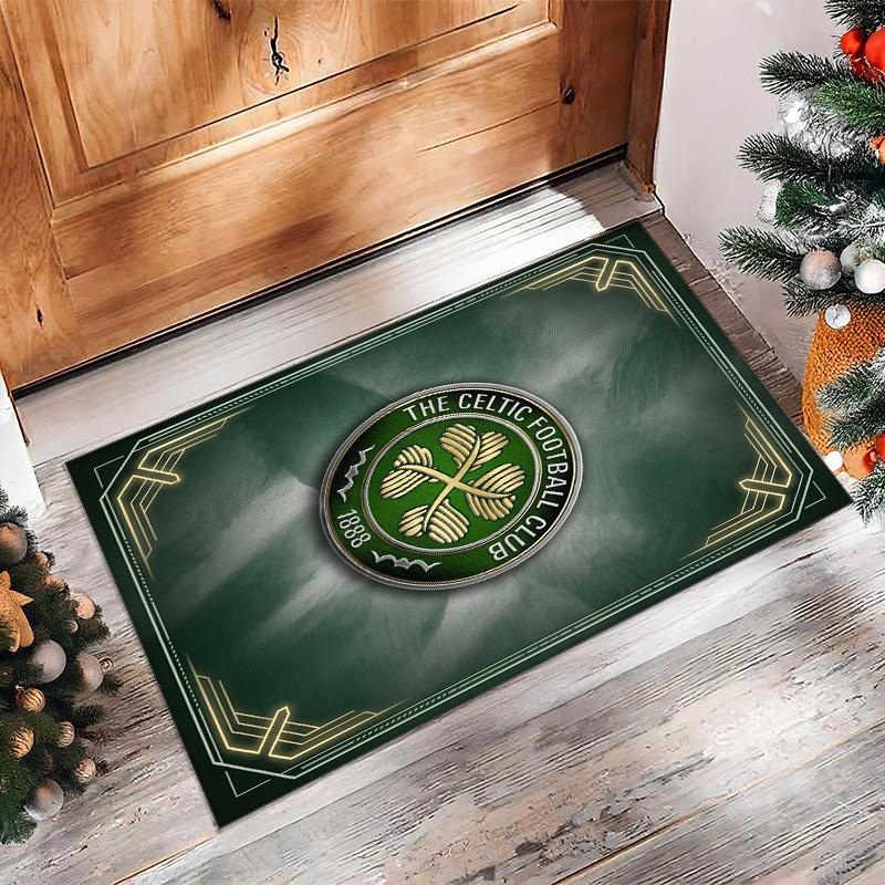 Tappeto Morbido Antiscivolo per Interni con Motivo Calcio Celtic FC, Tappetino Decorativo Sportivo per Camera da Letto