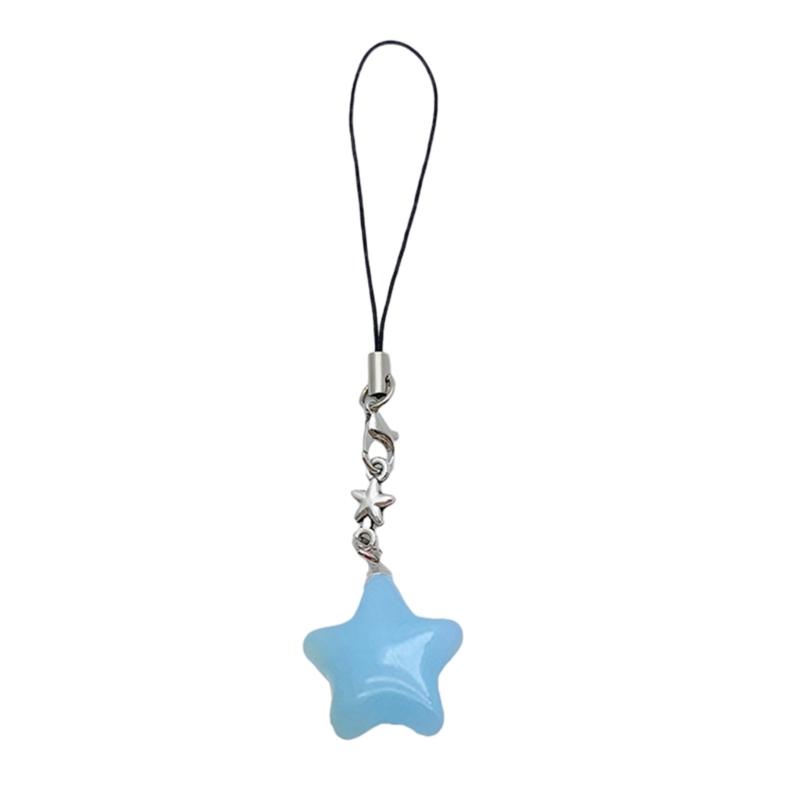 

Candy Color Phone Lanyard Star Shapes Pendant Wrist Strap Detachable Phone Chains Keyring Portable Accessory for Women