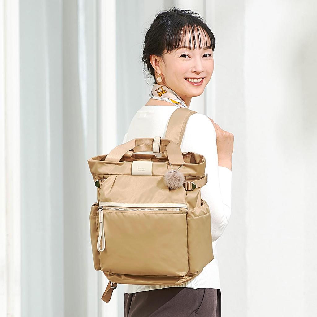 Backpack 13L 540g Lightweight Pockets Easy To Store Black H35 X W24 X D14cm [Kanana Project] PJ-16 No.11903 Women's