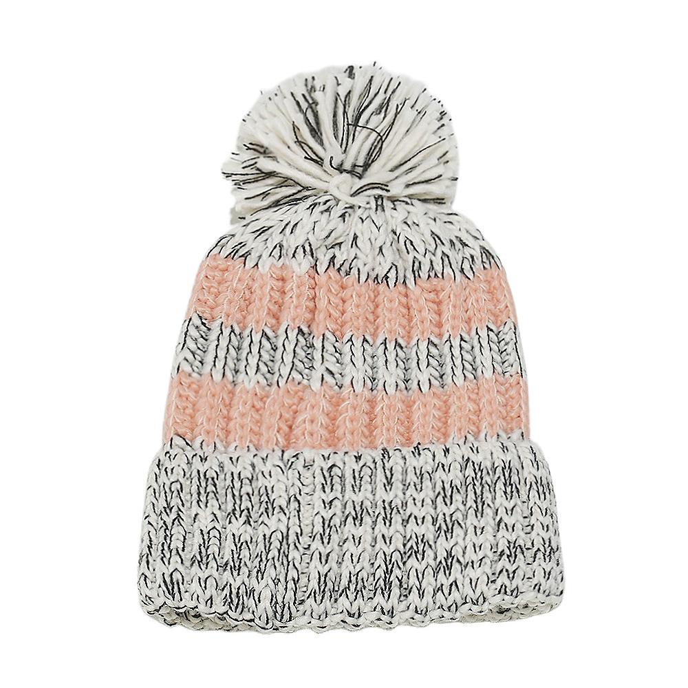 Pullover Hat Men's and Women's Autumn and Winter Thickened Warm Wool Hat Outdoor Riding Blended Striped Knitted Hat