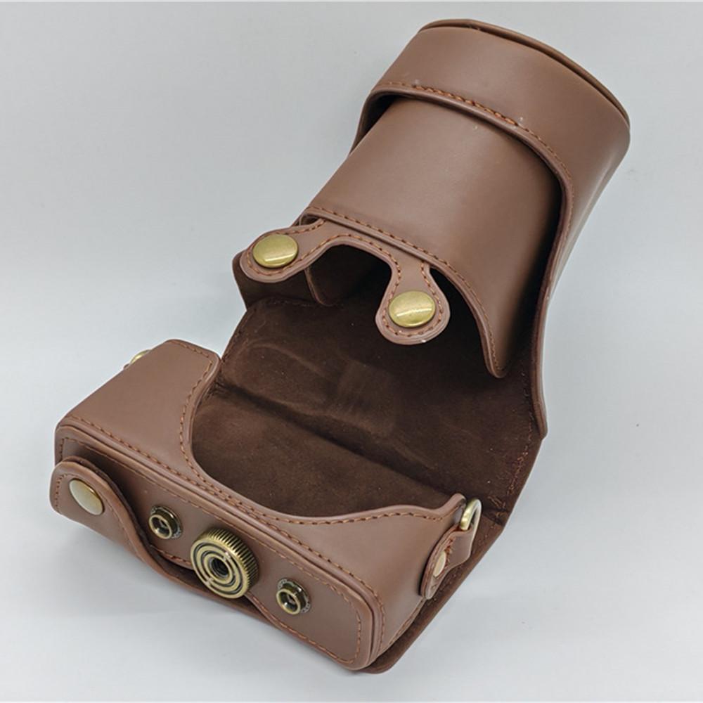 PU Leather Camera Bag Case For Canon EOS M10 M200 M100 M 15-45mm Lens Full Body Cover With Strap