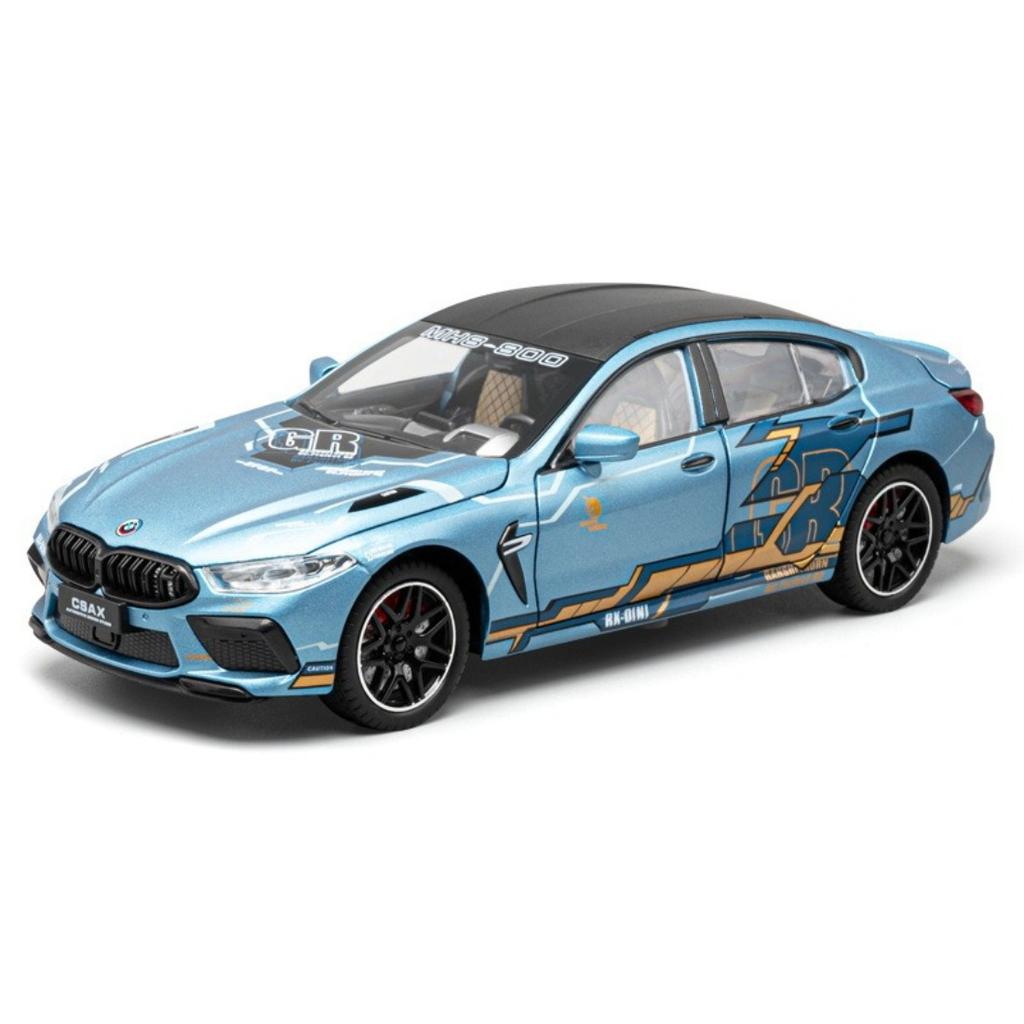 1/24 BMW M8 MANHART Supercar Alloy Car Model Sound and Light Pull Back Toy Collectibles Birthday Gift