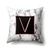 Polyester Pillowcase 26 English Letters Rose Gold Home Marble Decorative Printed Pillowcase
