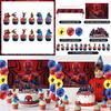 Spider Man Party Tablecloth Backdrop Balloon Cake Decor Set For Superhero Celebration