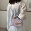 Yousheng Women Quilted Diamond Pattern Shoulder Bag Stylish Top Handle Bag with Chain Strap Stylish Crossbody Bag Solid Color Handbag for Commuting