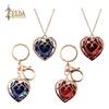 Enlace Espada del Cielo Collar Corazón Rojo Recipientes de Corazón Corazones de Cristal Colgante de Piedras Collar para Mujeres Hombres Joyería