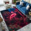 Neon Flamingo In Tropical Jungle Scene Patterned Carpet, Suitable As a Non Slip Play Mat for the Living Room and Bedroom Sofa