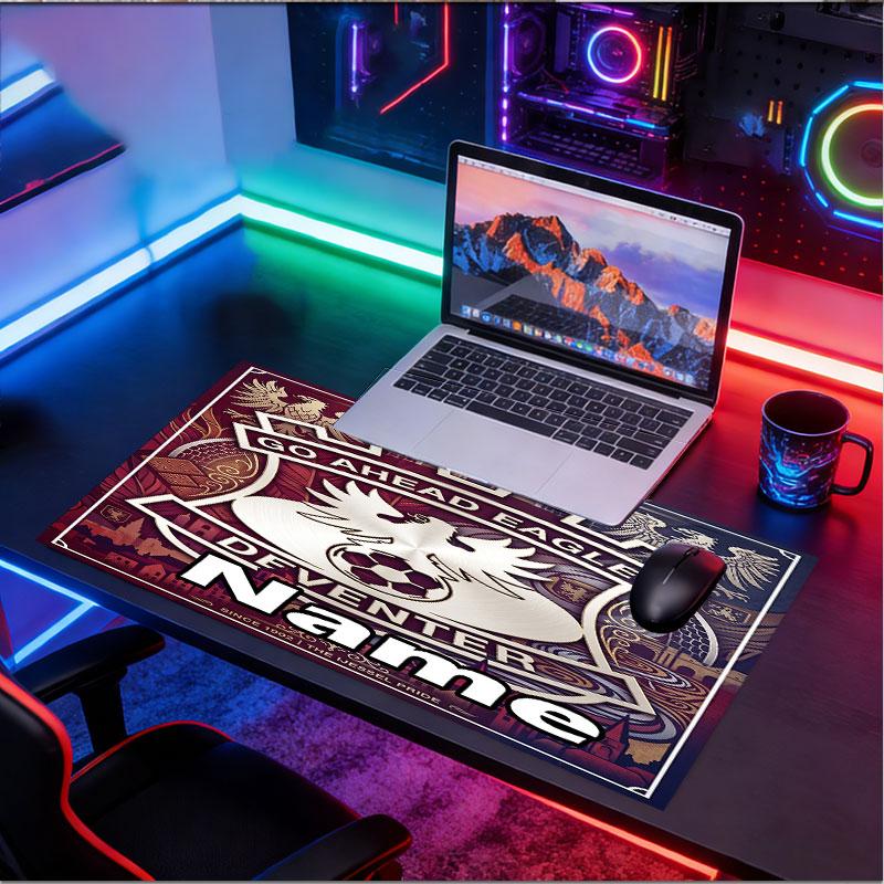Custom Name Personalized Go Ahead Eagles Pattern Mousepad, Laptop PC Desk Mat, Decorative Desk Mat for Home Keyboard Pad Gift