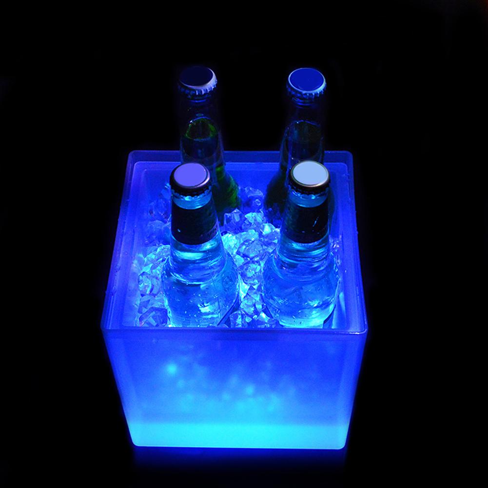 Double-Layer Beer Cooler Barrel Ice Buckets Square Champagne Wine Bucket for Nightclub Bar Party Pub Decoration