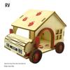 Solid Wood Hamster Climbing Frame Car House with Stairs and Platform Nest Fence for All Seasons.