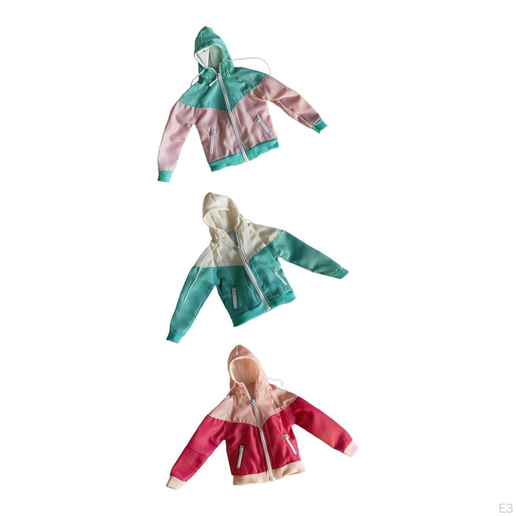1/6 Female Doll Clothes Action Figures Hooded Jacket Handmade Sturdy Mini Costume for 12''