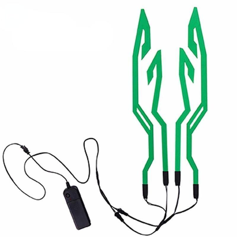 1 Set Waterproof Motorcycle Bike Helmet LED Cold Light Strip EL Sticker 4 Flashing Warning Lights Night Riding Helmet Kit