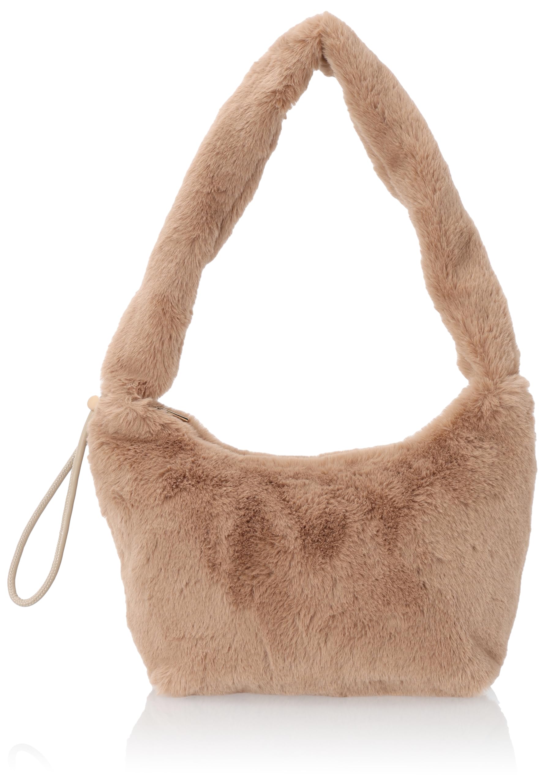 Мини-сумка на одно плечо Cuco с собранной ручкой из эко-меха 2353111063 Бежевый (300)