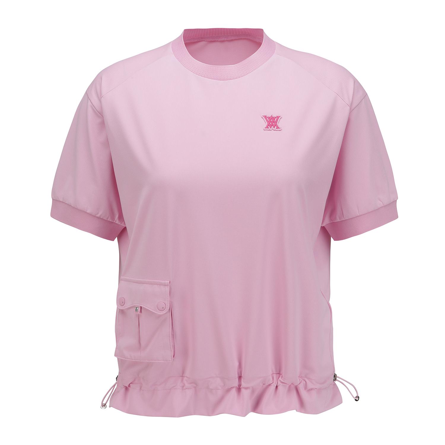 Anew Golf Женская плетеная футболка с блочным дизайном и воротником-стойкой_Lp Xs