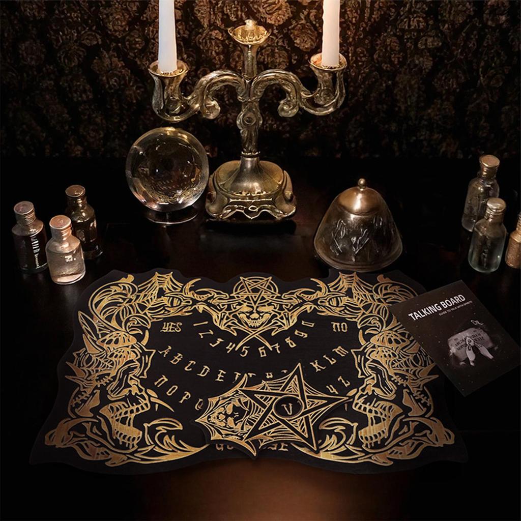 Board For Divination Skull Wood Talking Spirit Board Game Set Metaphysical Skull Message Telling Tool Dowsing Mystical Games