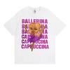 Funny Cute Coffee Ballerina Cappuccino T Shirt Fashion Kawaii Vintage Cartoon T-shirts Men Women Oversized Casual Cotton T-shirt