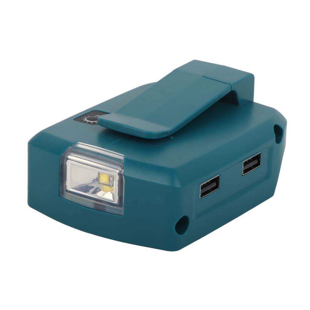 Duální USB LED světelný adaptér Lithium-iontová baterie Zdroj napájení Nabíječka Měnič 14.4?20V Vstup