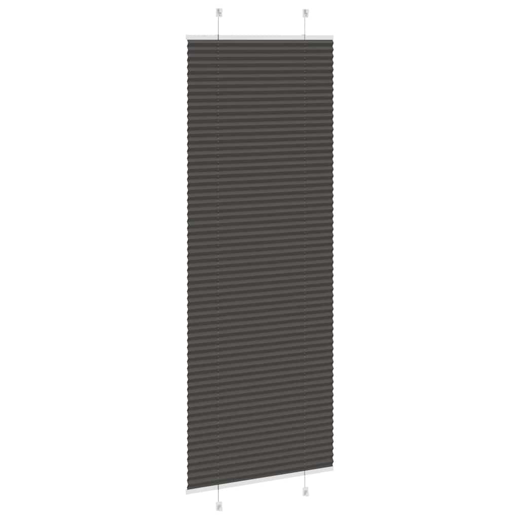 Black Pleated Blind 75X200 Cm Fabric Width 74.4 Cm