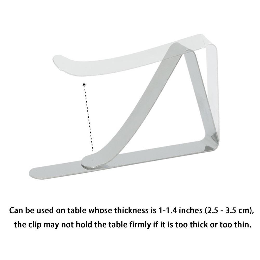 12 st Bordsduksklämmor Set Rostfritt Stål Bordsduksöverdrag Klämmor Kraftiga Utomhus Bordsduksfixering för Restaurang