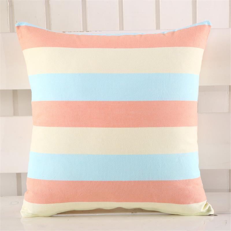 45x45cm Soft Linen Plaid Striped Pillowcase Sofa Waist Cushion Cover Home Office Chair Party Decoration