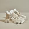 2024 Women's Korean High-Top White Winter Sneakers, Thick-Soled and Warm for Students, Style XX-12261-1