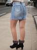 Puffanpop Women's High Waisted Stretchy Bodycon Denim Mini Skirt - Light Wash Distressed Frayed Hem Ripped Pencil Skirt for Casual Streetwear