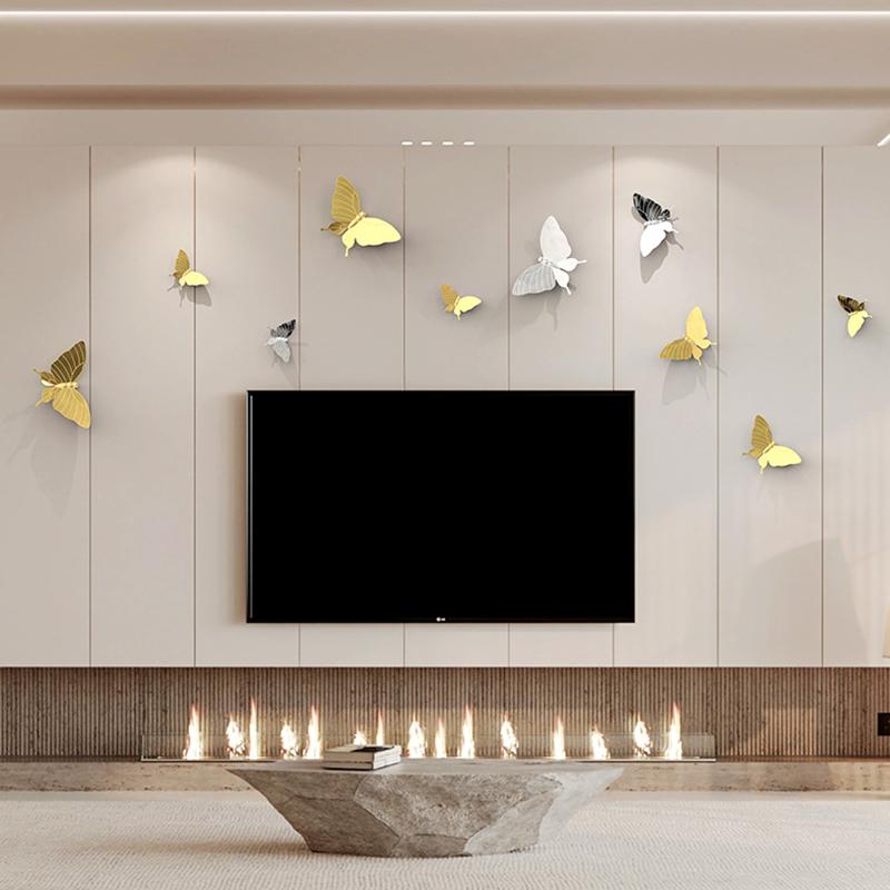 Creative Butterfly Wall Decor 3D Butterfly Sofa Tv Background Wall Decoration Wedding Party Living Room Decoration Pendant Craft