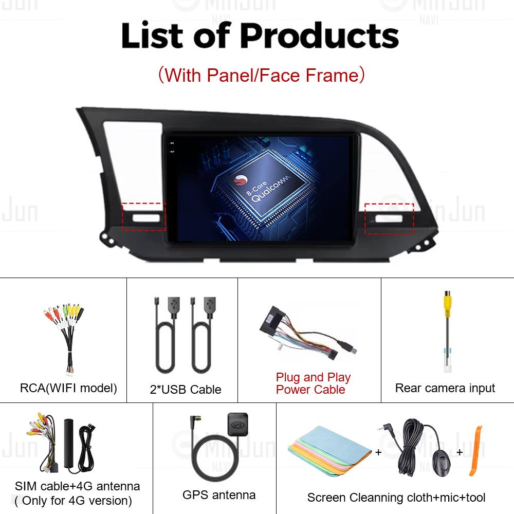 Android 14 Qualcomm Car Radio For Hyundai Elantra 6 2016-2018 Multimedia Video Player Stereo Touch Screen WIFI 4G Navigation GPS