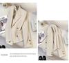 Women's Retro Beige Blazer: 2025 Spring/Autumn British Style High-End Streetwear Suit Jacket