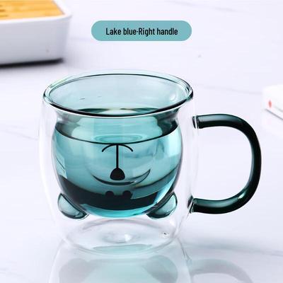 Bear Double-Wall Glass Coffee Mug with Handle
