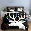 Christmas Reindeer with Lights Bedding Duvet Cover Set Duvet Cover Pillowcases  (1*Duvet Cover 2*Pillowcases, without duvet insert)