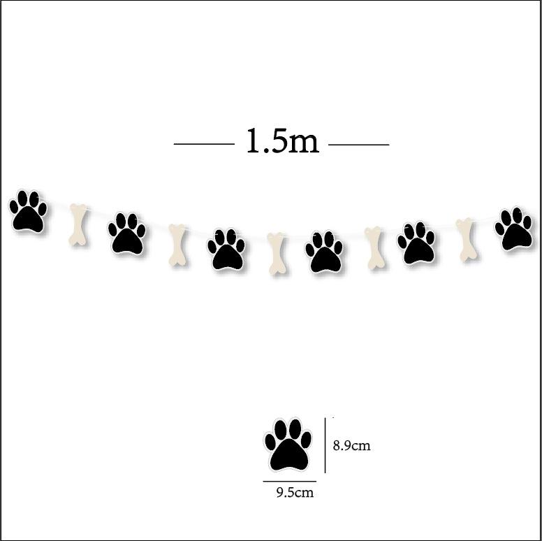 Dog Birthday Party Supplies Banner Flags Pet Dog Cupcake Toppers Dog Face Cake Toppers Puppy Theme Birthday Party Balloon Decor 1set