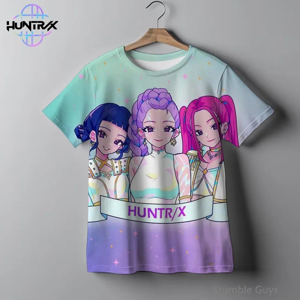 Anime Clothing Casual Fashion Children Kpop Demon Hunter 3D Short Sleeved Summer Boy and Girl T-shirt