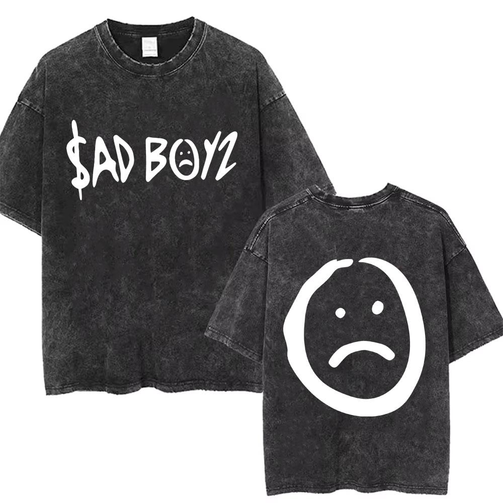 Washed Vintage Junior H Sad Boyz Tour T Shirts Men Women Hip Hop Fashion Tshirt Mens Oversized Crewneck Short Sleeve Tshirts