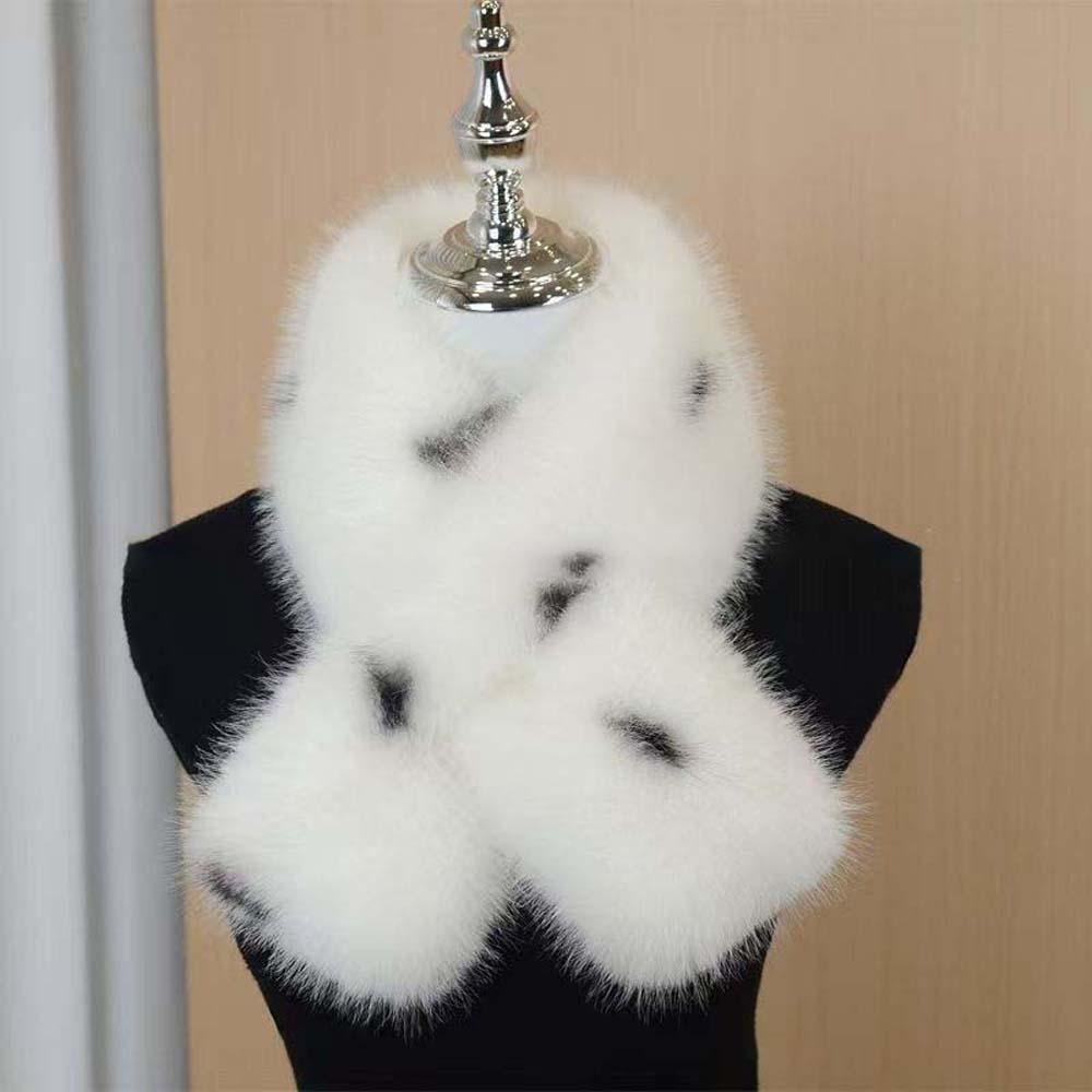 Cozy Skin Friendly Spotted Bucket Cap Thick Warm Plush Neck Warmer Leopard Scarf Outdoor Travel