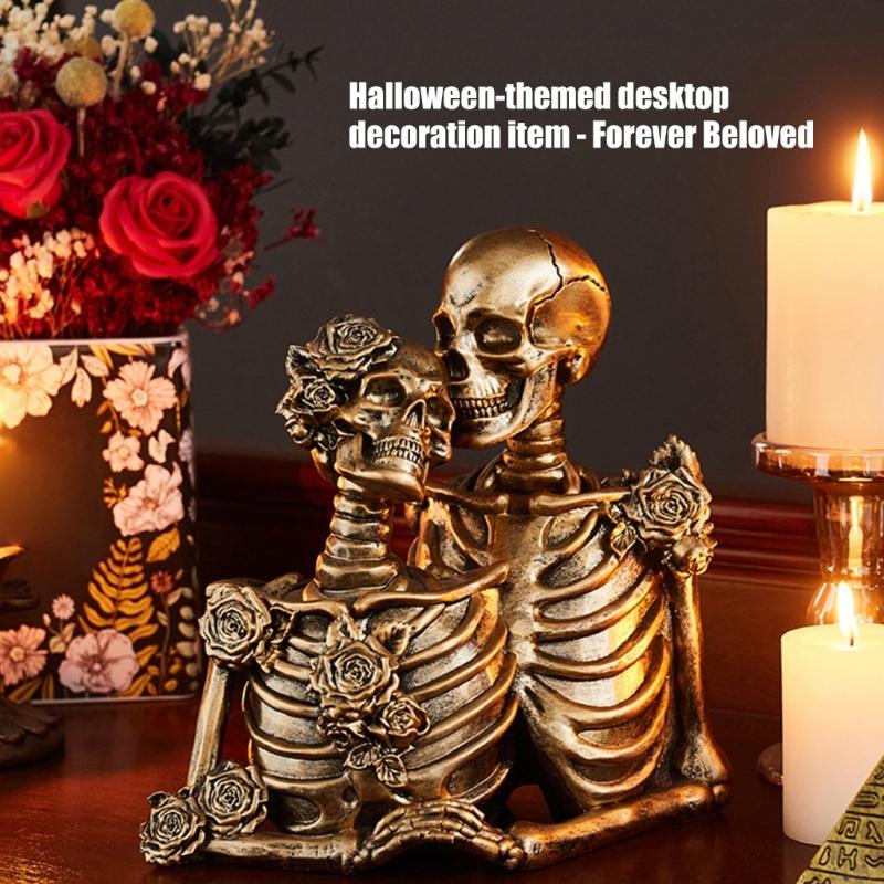 Elegant Resin Skull Decorations For Indoor Outdoor Halloween Party Centerpieces Detailed Hand Painted Artwork