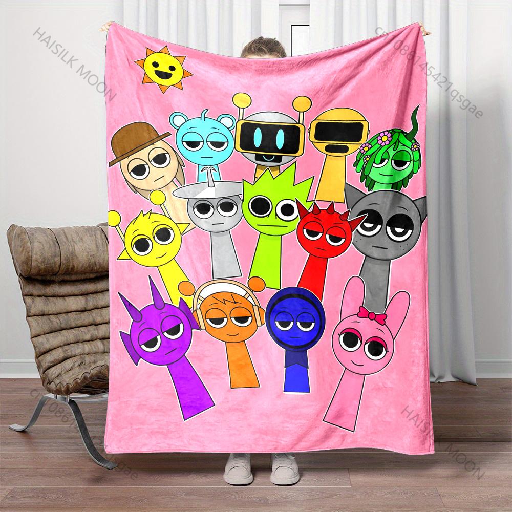 6 Size Music Theme S-Sprunki Printed Blanket Office Beach Camping Shawl Blanket Gift for Family & Friends Super Soft Comfortable