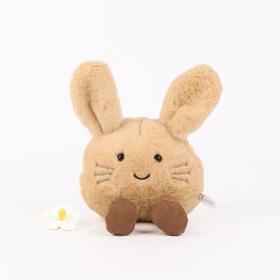 Rabbit Playful Bunny Plush Toy with Smiling Long Ears Rabbit Desktop Decoration Ornament