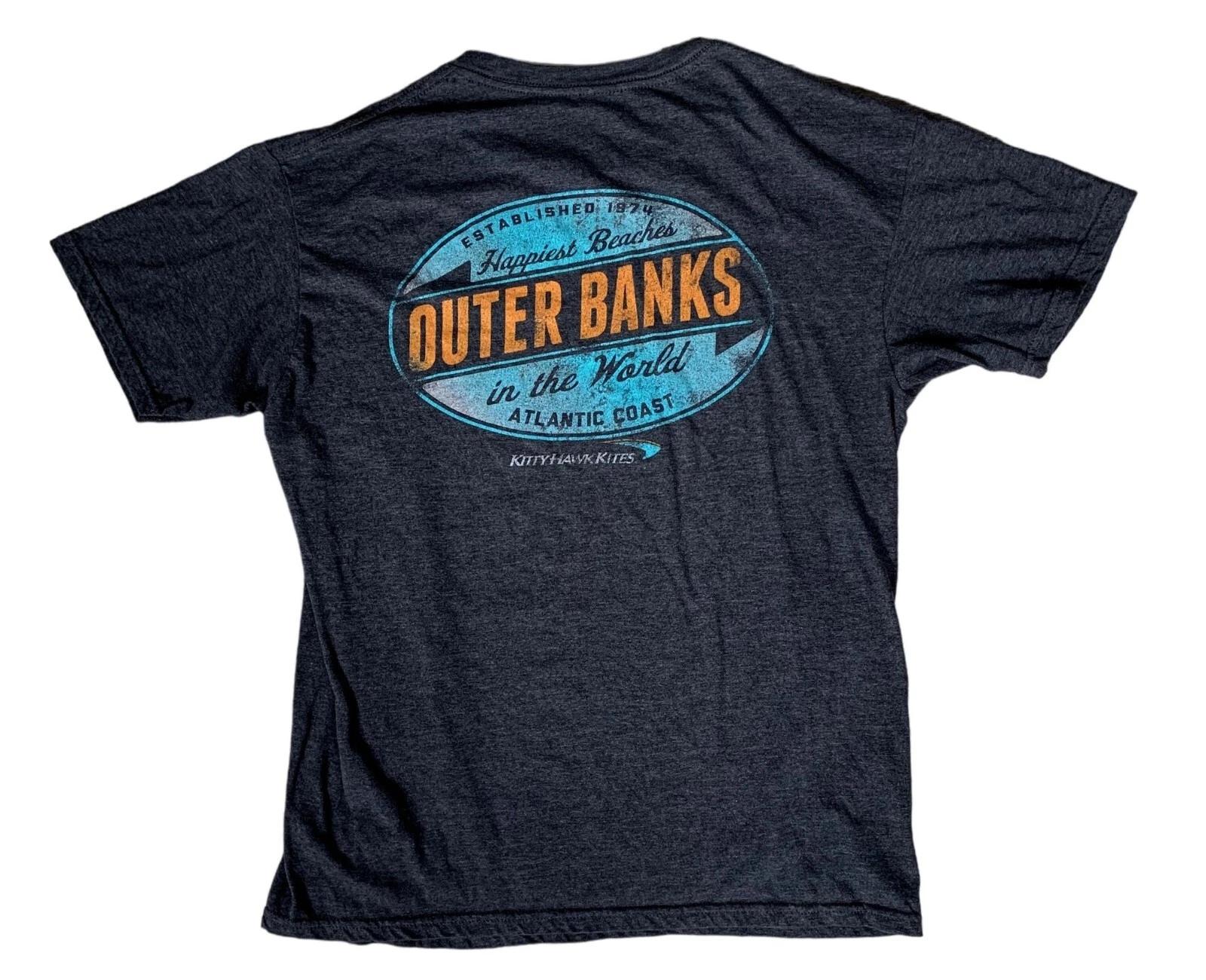 Outer Banks OBX Happiest Beaches in the World Grey T-Shirt Size Medium XL