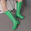 Autumn and winter new boots candy-colored side zipper thick heel high heel lace-up decorative knight boots women