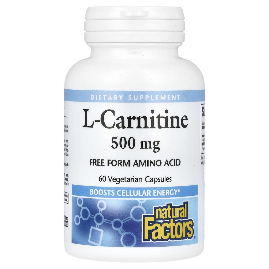Natural Factors, l-carnitine, 500mg, 60 veggie capsules