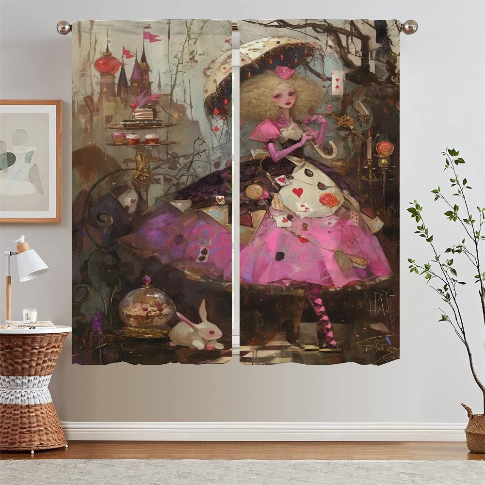 

Шторы Алиса в конфетах Шкафы для украшения гостиной Шторы для кухни Салон 2 шт Шторы Жалюзи Жалюзи Разделительные завитки W50xH70cmx2pcs-CL