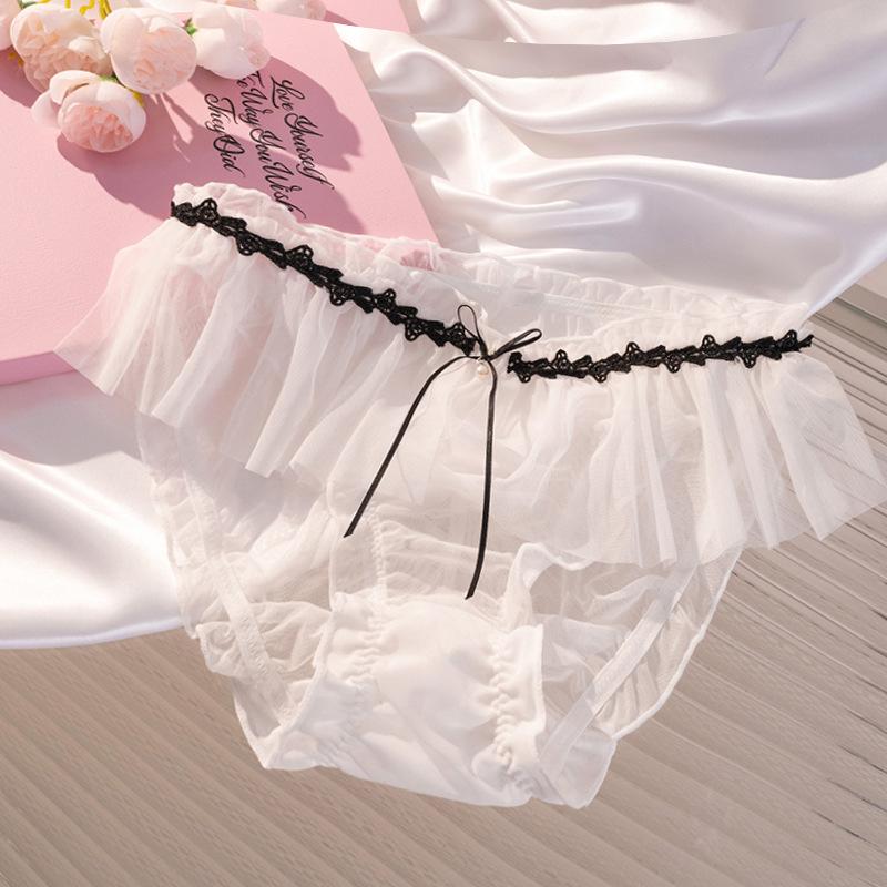 

Дівчачі весняно-літні нові сексуальні мереживні сітчасті дихаючі трусики M білий